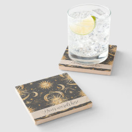 Porta-copo De Pedra Crie seu próprio Ornamentado azul celestial e Dour