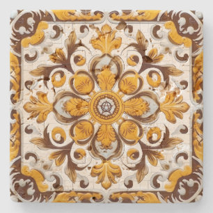 Porta-copo De Pedra Crie Seu Próprio Ornamental Vintage Umber Ochre
