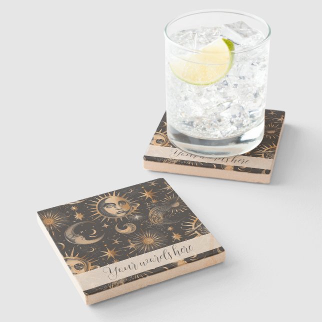 Porta-copo De Pedra Crie seus próprios rostos no céu Celestial (Lateral)