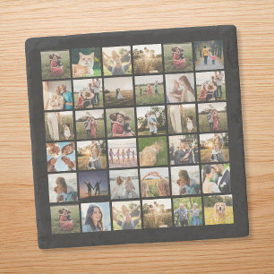 Porta-copo De Pedra Crie sua própria colagem de fotos personalizada