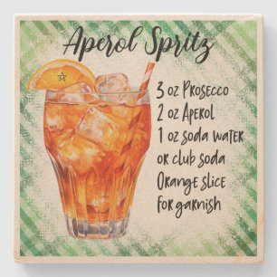 Porta-copo De Pedra Crie Sua Própria Receita de Coquetel Aperol Spritz