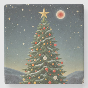 Porta-copo De Pedra Crimson Noel