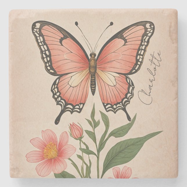 Porta-copo De Pedra Crimson Serenade Personalizado (Frente)