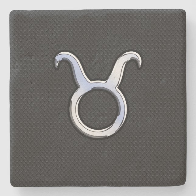 Porta-copo De Pedra Cromo Como Taurus Zodíaco Decor (Frente)