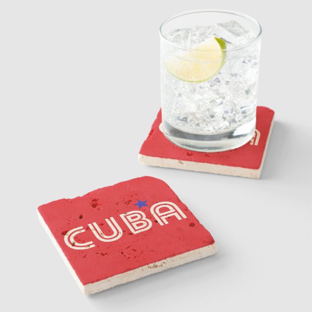 Porta-copo De Pedra Cuba Retro (Lateral)