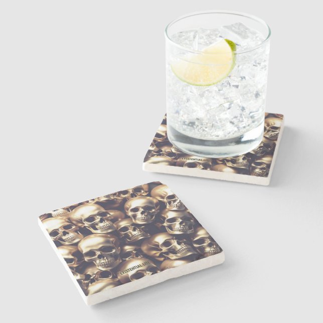 Porta-copo De Pedra CUIDADOS Dourados LITE EXISTENTES (Lateral)