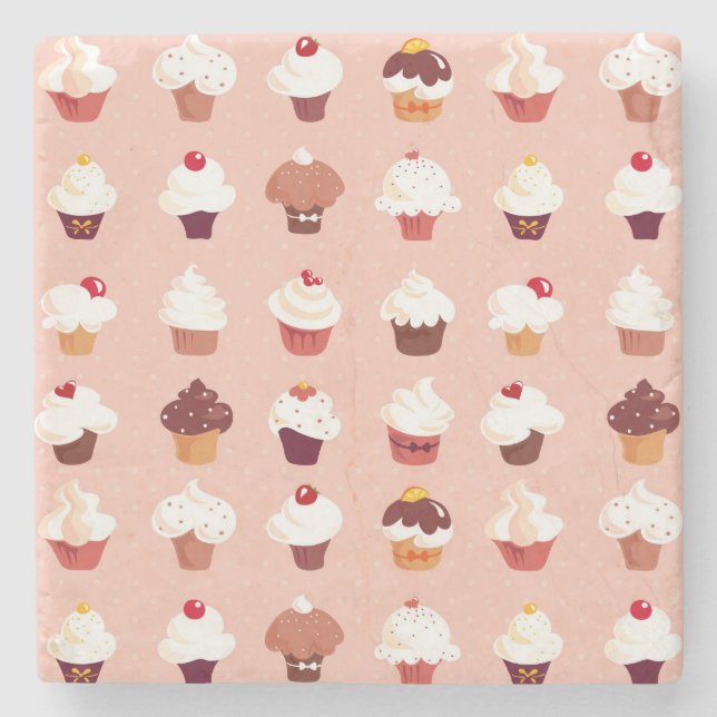 Porta-copo De Pedra Cupcakes (Frente)