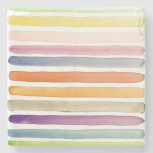 Porta-copo De Pedra Cursos pintados mão da escova da aguarela,