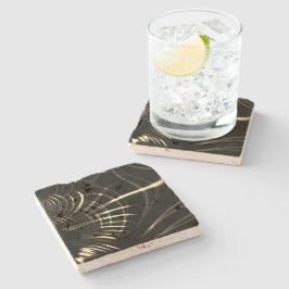 Porta-copo De Pedra Curvas nítidas sobre o chaki brilhante e fundo esc