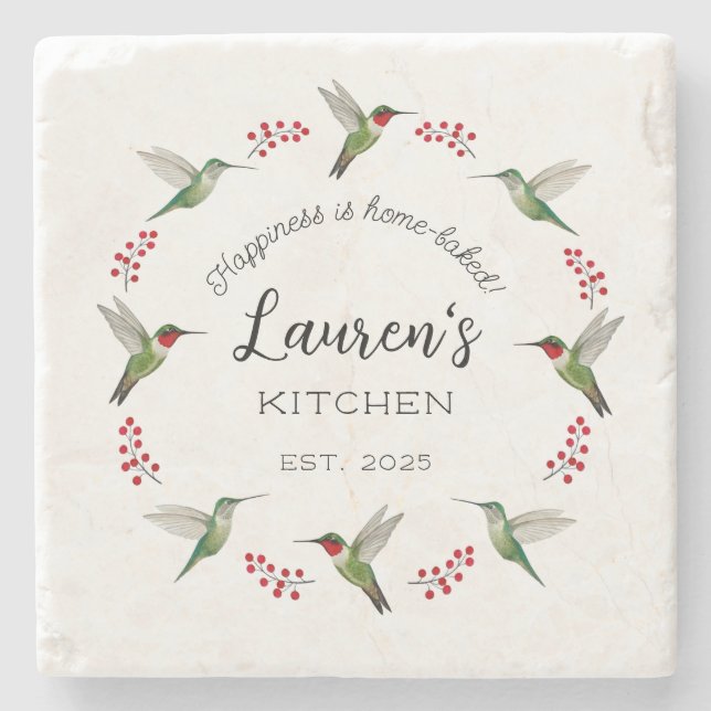 Porta-copo De Pedra Custom Hummingbird   (Frente)