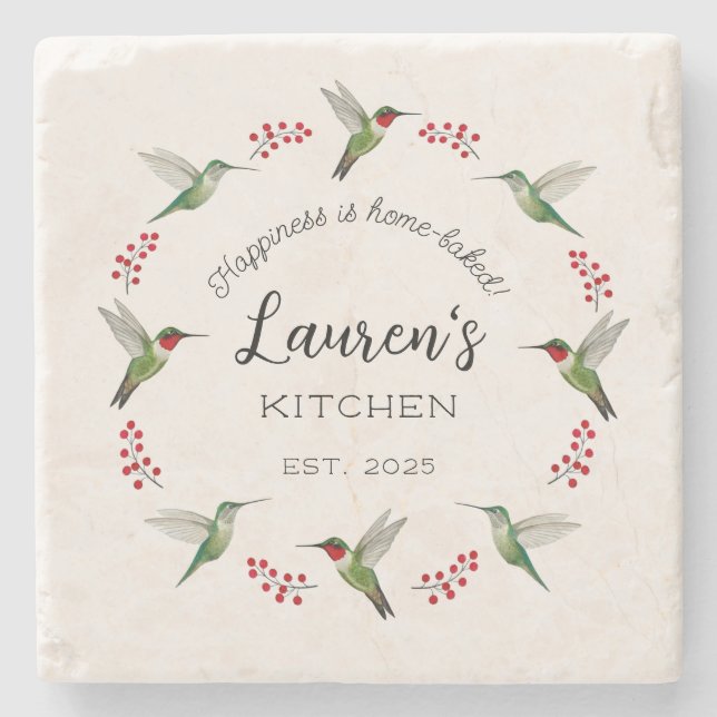 Porta-copo De Pedra Custom Hummingbird   (Frente)