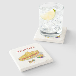 Porta-copo De Pedra Custom Mexican Fiesta 