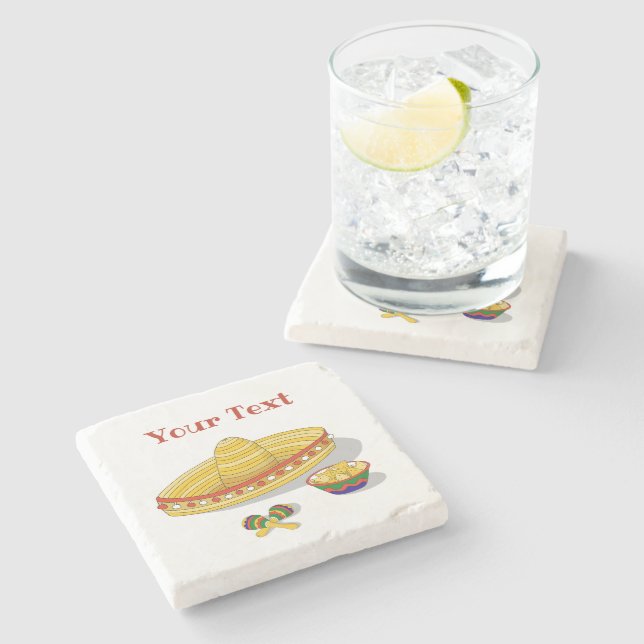 Porta-copo De Pedra Custom Mexican Fiesta  (Lateral)