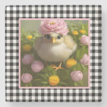 Cute Chicks e Flores Páscoa