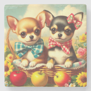 Porta-copo De Pedra Cute Chihuahua Puppies
