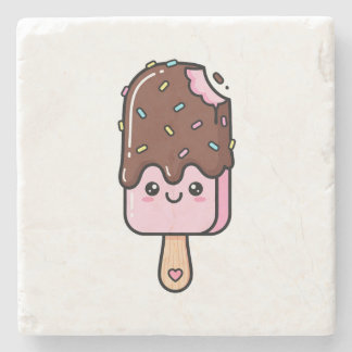 Porta-copo De Pedra Cute Kawaii Smiling Popsicle