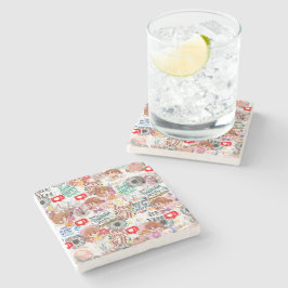 Porta-copo De Pedra Cute Motivational – Positive Quote Kawaii 