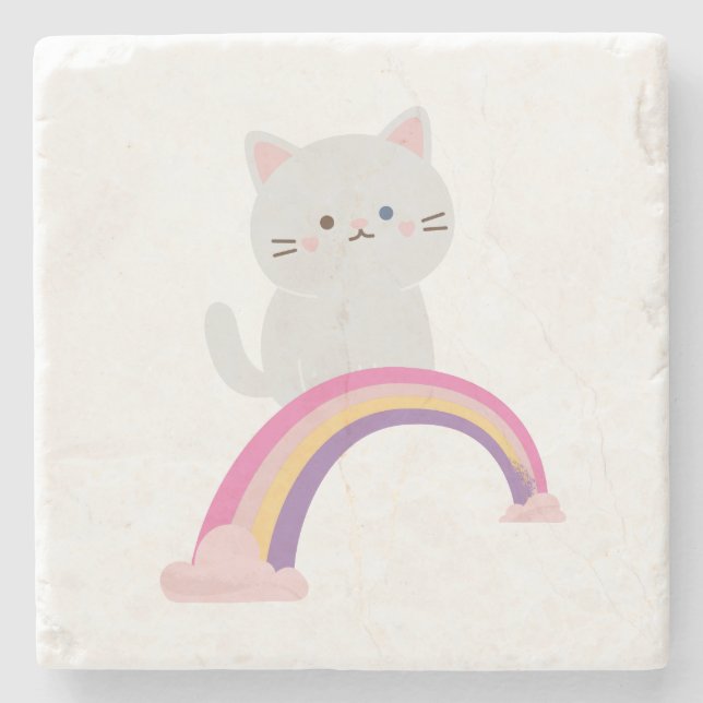 Porta-copo De Pedra Cutie Kitten Cat (Frente)