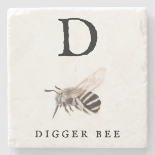 Porta-copo De Pedra "D" Digger Bee