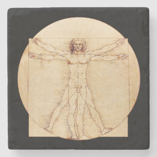 Porta-copo De Pedra Da Vinci Vitruvian Man