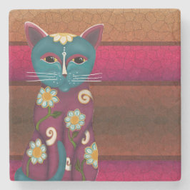 Porta-copo De Pedra Daisy Gatinho