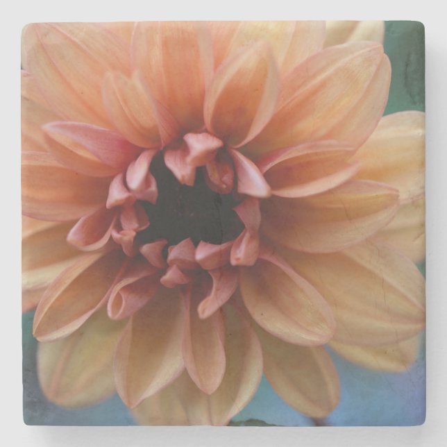 Porta-copo De Pedra Dália alaranjada mim (Frente)