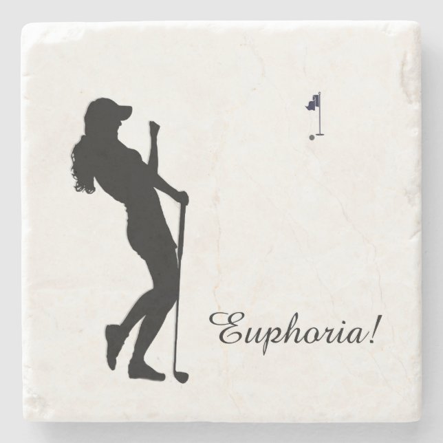 Porta-copo De Pedra Damas Golfer (Frente)