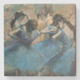 Porta-copo De Pedra Dançarinos de Edgar Degas   no azul, 1890