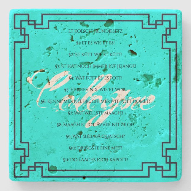 Porta-copo De Pedra Das Kölsche Grundgesetz – Köln Cologne Jugendstil (Frente)