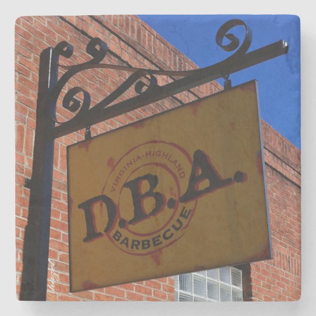 Porta-copo De Pedra DBA, Virginia Highland, Atlanta Marble Stone Coast (Frente)