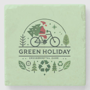 Porta-copo De Pedra Decor de Natal Ecológico Arte de Natal Verde