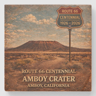 Porta-copo De Pedra Decoração de Bar do Amboy Crater Route 66 Deserto