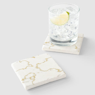 Porta-copo De Pedra Decoração de Casa em Mármore Branco Elegante