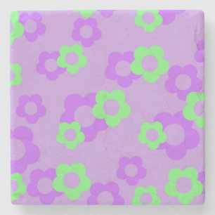 Porta-copo De Pedra Decoração de Primavera de flor selvagem viva, roxa