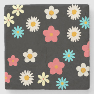 Porta-copo De Pedra Decoração de Primavera vibrante em flor selvagem p