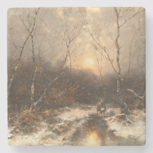Porta-copo De Pedra Deer in a Forest - Désiré Thomassin