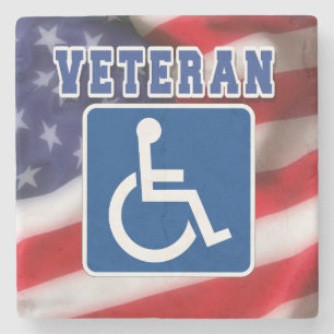 Porta-copo De Pedra deficiente Veteran EUA