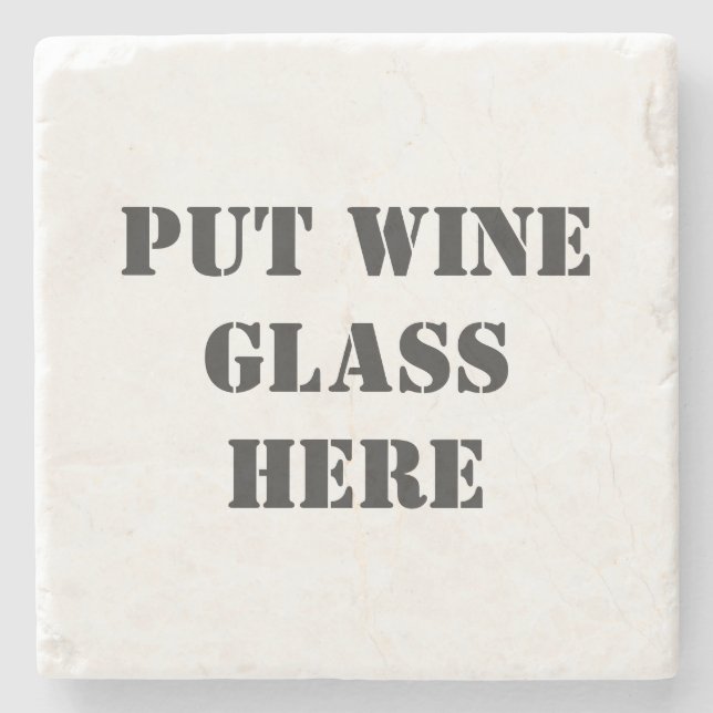 Porta-copo De Pedra Degustação de Vinho Divertida (Frente)