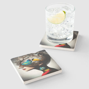 Porta-copo De Pedra Dentro Sua Cabeça Pássaros 2