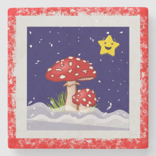 Porta-copo De Pedra Desejos de Natal, dias nevando