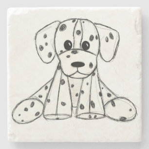 Porta-copo De Pedra Desenho de cão de pelúcia Dalmaciano em forma de