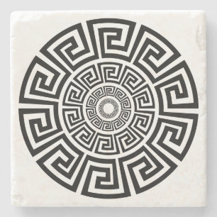 Porta-copo De Pedra Desenho de Chave Grega