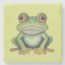 Desenho de sapo com lápis de cor