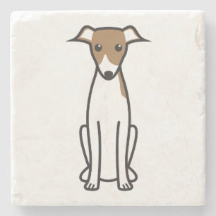Porta-copo De Pedra Desenhos animados do cão do galgo italiano