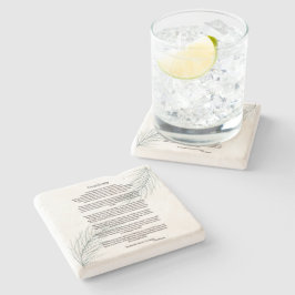 Porta-copo De Pedra Desiderata Green Fern Leaf