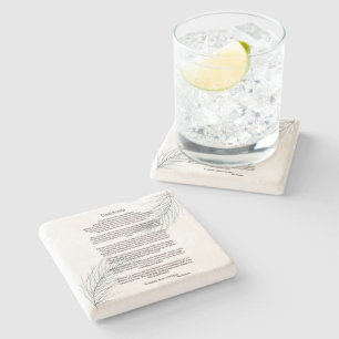 Porta-copo De Pedra Desiderata Green Fern Leaf