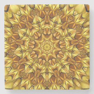 Porta-copo De Pedra Design abstrato antigo do ouro Mandala - 63495