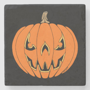 Porta-copo De Pedra Design Assustador de Jack-o'-Lantern de Halloween