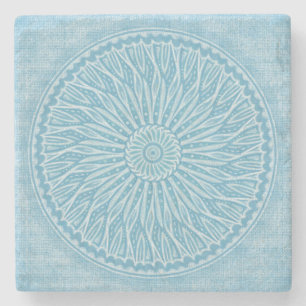Porta-copo De Pedra Design de boho azul moderno, branco e turquesa azu