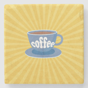 Porta-copo De Pedra Design de café retrô